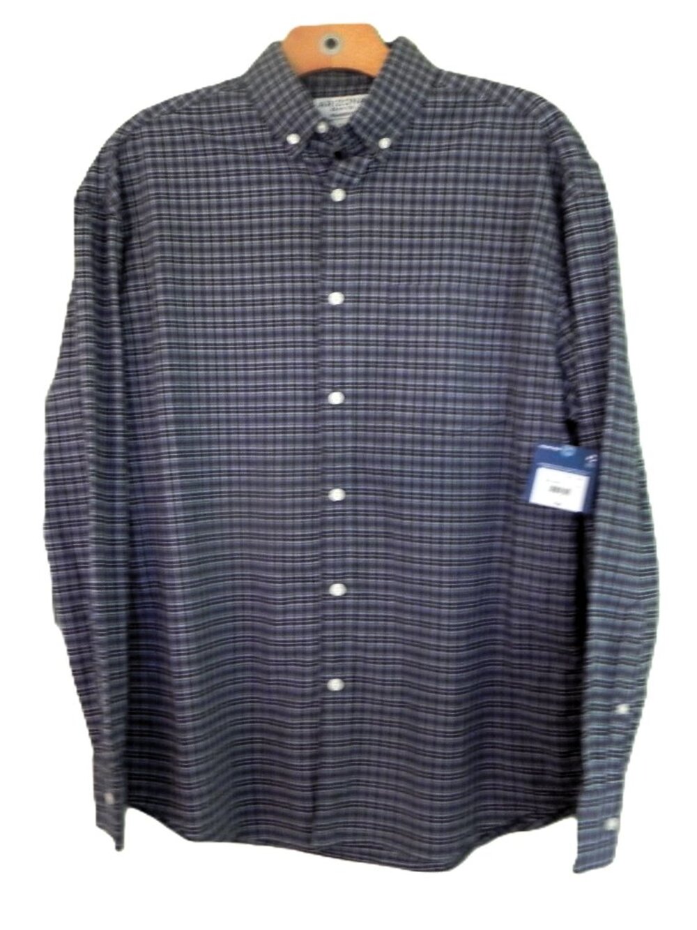 NWT Arizona Jean Company Button Down Shirt Men's S Blue Check Long Sleeve